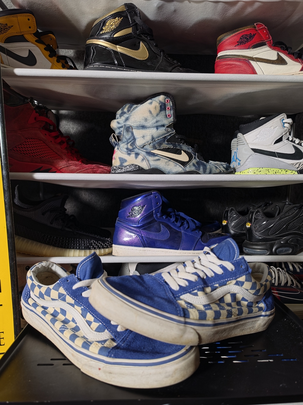 🔥 Vans Men Size 9.5 Blue and Cream Checkerboard Low-Top Sneakers